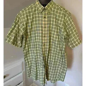 LL Bean Men’s 100% Cotton Shirt Short Sleeve Button Down Size L Tall Traditional